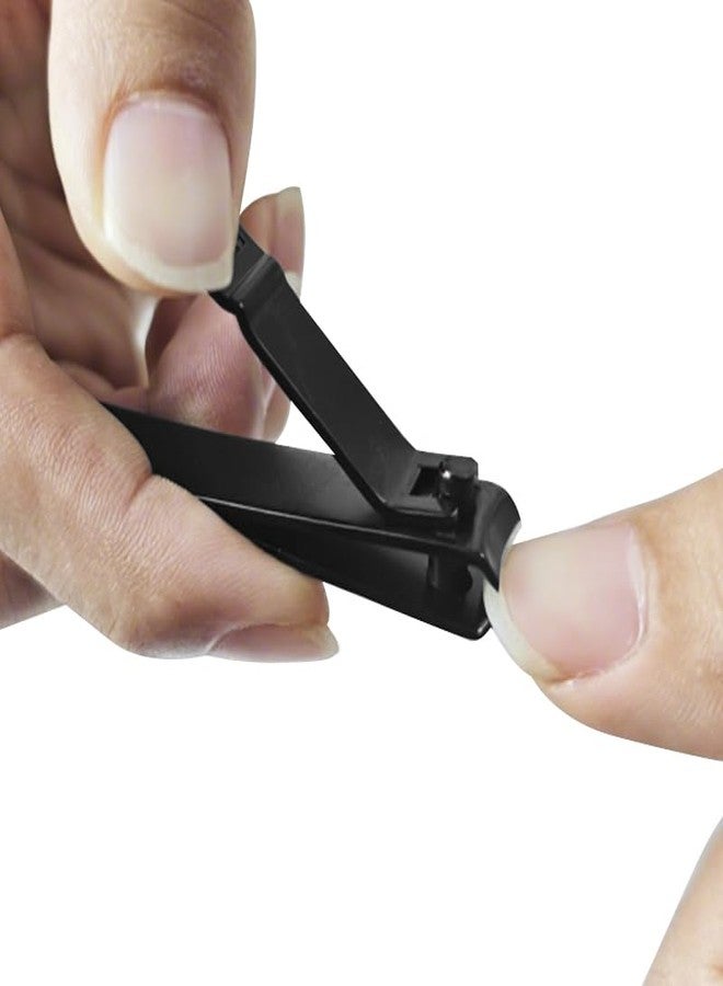OHOO Nail Clippers Set Sharp Black Nail Cutter Fingernail Toenail Clipper with Case Large and Small 2 Piece (Black case) - Image 5